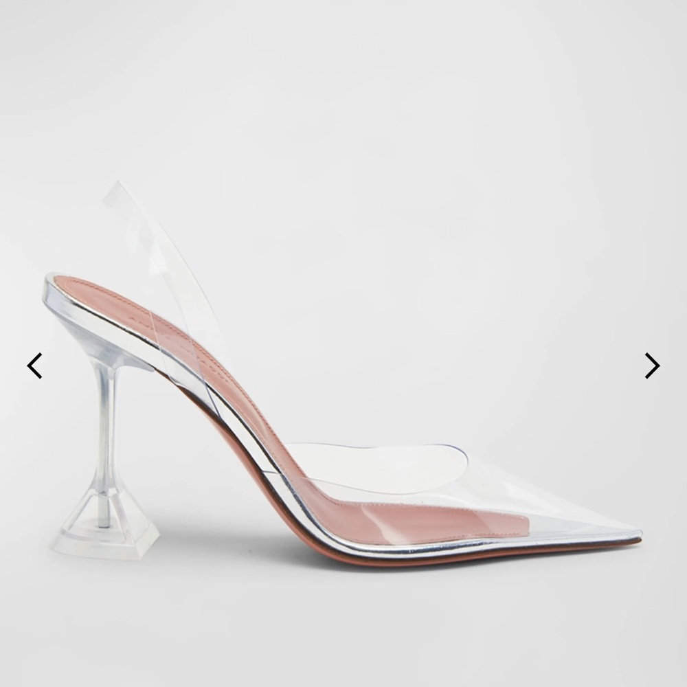 Amina Muaddi Holli Clear sling back pumps
